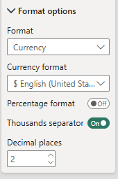 Power BI currency format